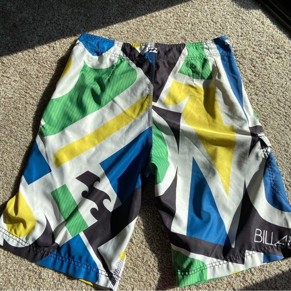 Billabong Men’s Board Shorts Blue Green Yellow Print - Picture 2 of 5